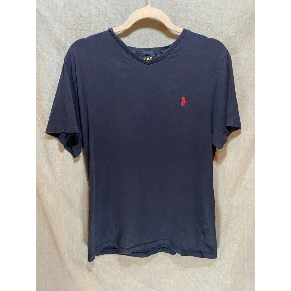 Polo Ralph Lauren Shirt Adult Medium Blue Red Pony Pullover Tee Mens